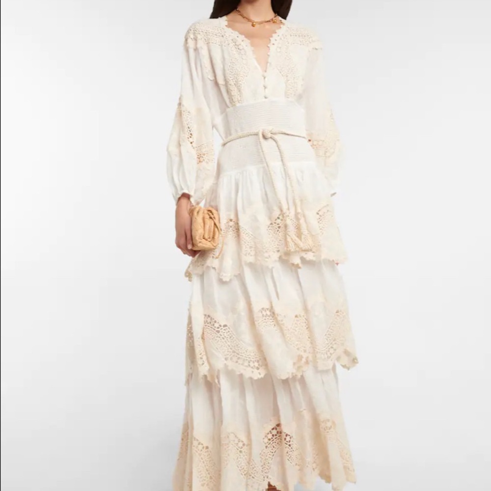 Zimmerman Size zero. 2022 cream embroidered pattie maxi dress. New w/o tag
